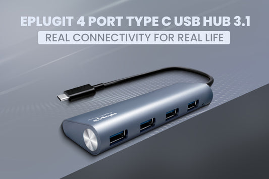 Eplugit 4-Port Type-C USB Hub 3.1